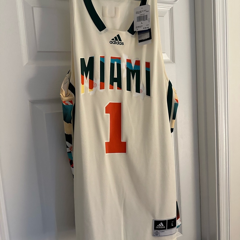 Adidas Cream and Green Miami Jersey